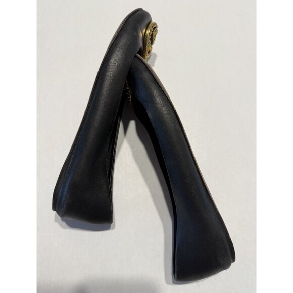 Gucci Charlotte Nero Black Nappa Leather GG Ballet Flats Vintage Women's 38 - Picture 8 of 10